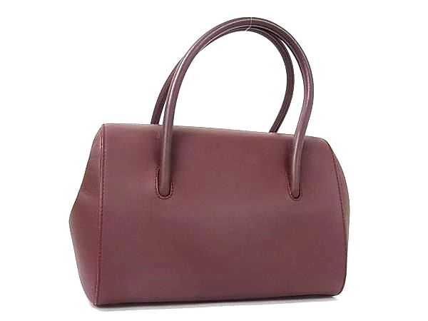 1円 ■美品■ Cartier カルティエ マストライン レザー ハンドバッグ ショルダー 肩掛け レディース ボルドー系 FQ8409拍卖