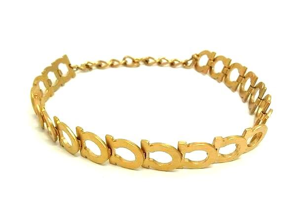 1円 ■新品同様■ Salvatore Ferragamo フェラガモ ガンチーニ チョーカー ネックレス アクセサリー レディース ゴールド系 BU0817拍卖