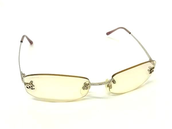 1円 ■美品■ CHANEL シャネル 4002 c.124/58 ココマーク サングラス メガネ 眼鏡 レディース メンズ シルバー系 FX8976拍卖