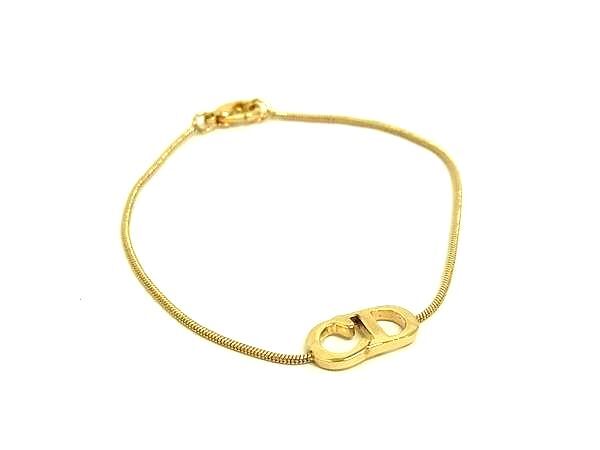 1円 ■美品■ ChristianDior クリスチャンディオール ブレスレット アクセサリー レディース ゴールド系 BU0596拍卖