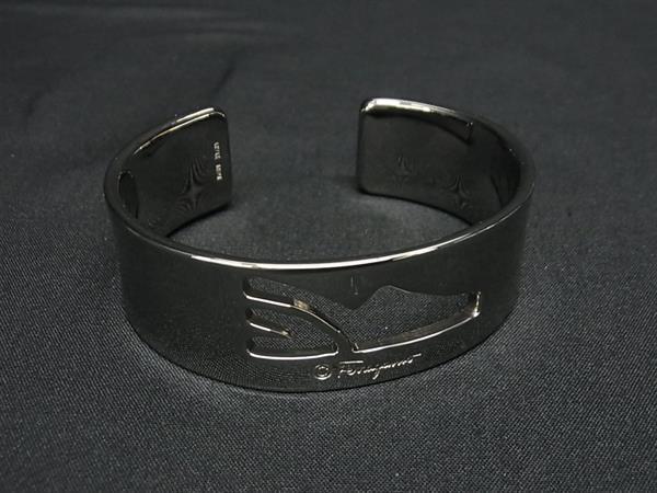 1円 ■極美品■ Salvatore Ferragamo フェラガモ ブレスレット バングル アクセサリー レディース メンズ シルバー系 BU0838拍卖