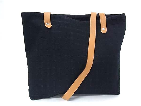 1円 HERMES エルメス アメダバ カバ ドゥ ポッシュ トートバッグ ショルダーバッグ 肩掛け レディース ブラック系 FY2355拍卖