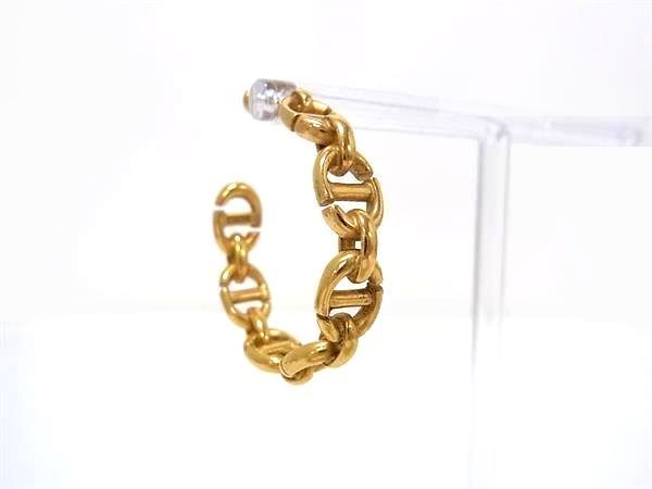 1円 ■美品■ ChristianDior クリスチャンディオール ヴィンテージ 片耳のみ フープ ピアス アクセサリー レディース ゴールド系 FQ8637拍卖