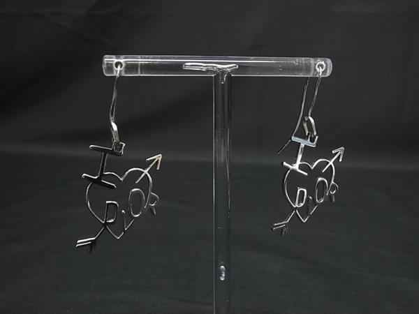 1円 ChristianDior ディオール ハート ピアス アクセサリー レディース シルバー系 FQ8937拍卖