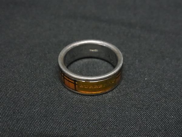 1円 BURBERRY バーバリー ノバチェック SV925 リング 指輪 アクセサリー 約11号 レディース メンズ シルバー系×マルチカラー BU0764拍卖