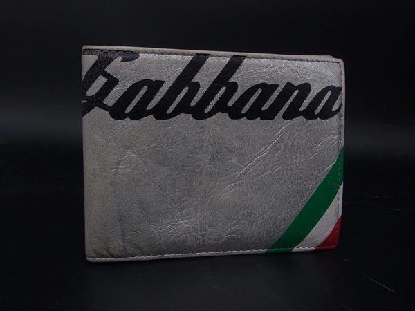 ■美品■ DOLCE&GABBANA ドルチェ&ガッバーナ レザー 二つ折り 財布 ウォレット 札入れ シルバー系×ブラック系 DM4114拍卖