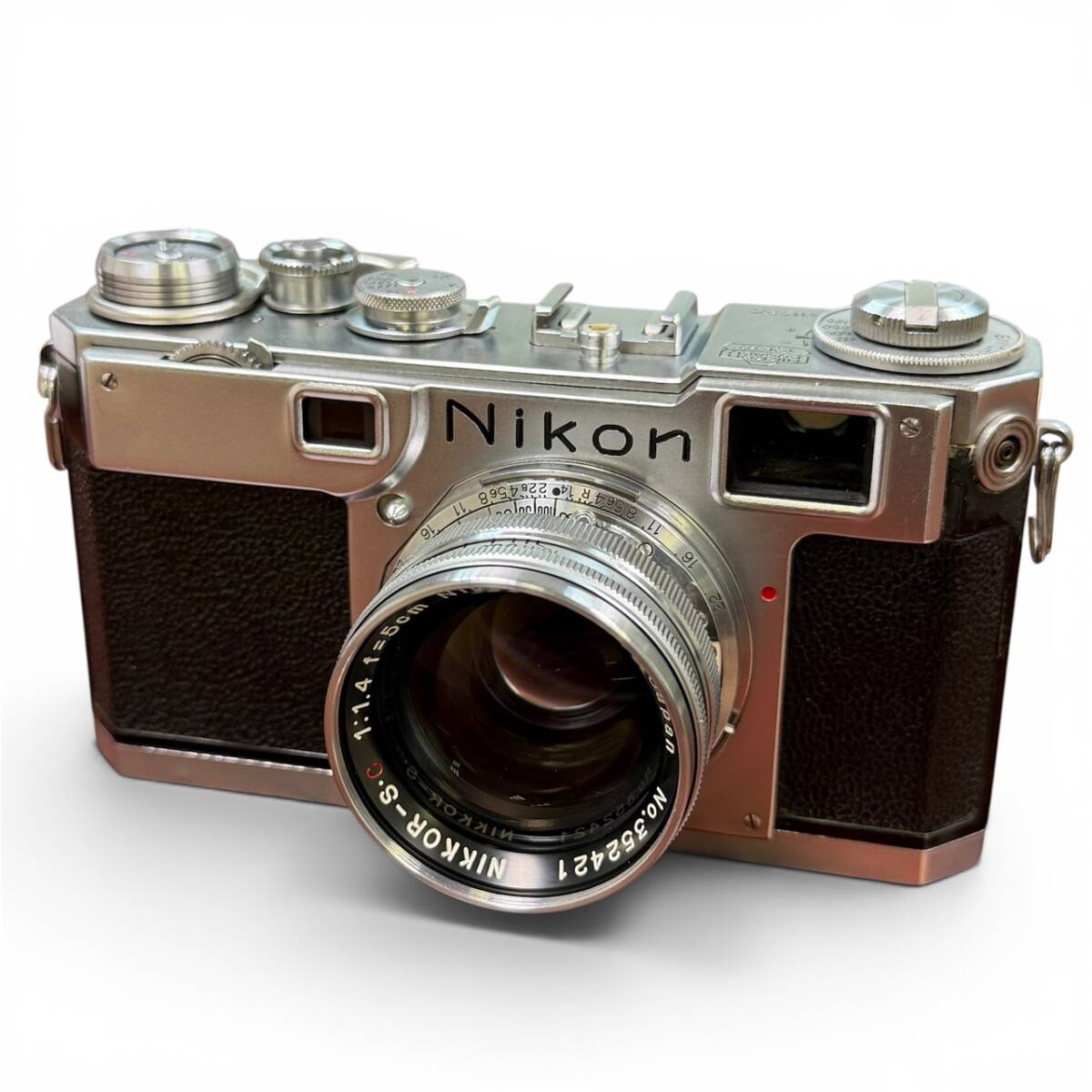 ニコン Nikon S2 前期型 レンジファインダーカメラ フィルムカメラ + NIKKOR-SC 5cm F1.4 単焦点レンズ 中古 現状品拍卖