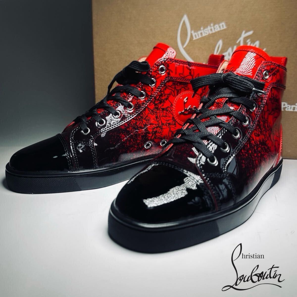 【本物保証】極美品◆ Christian Louboutin クリスチャンルブタン◆ Louis Flat Patent Degraloubi スニーカー サイズ41 26cm相当拍卖