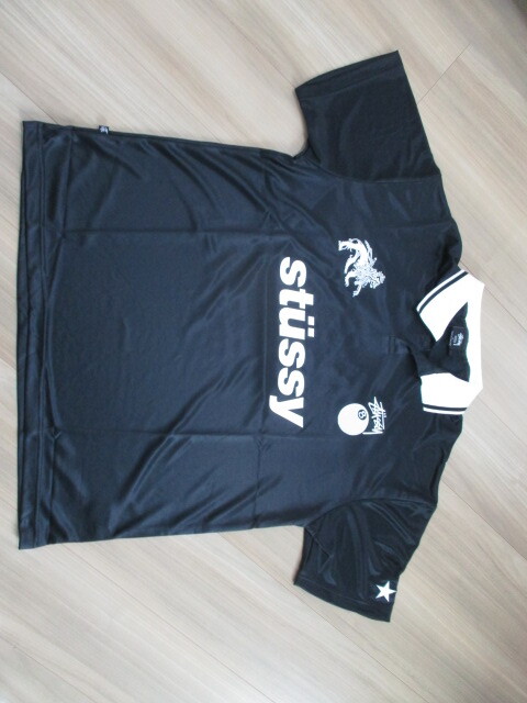 数量限定 W杯 ワールドカップ ユニホーム STUSSY ゲームシャツ 黒 XL 半袖 サッカー フットサル拍卖