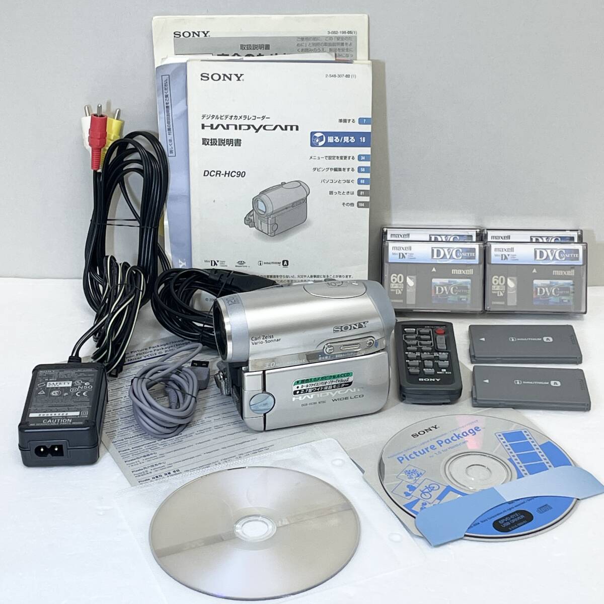 【通電確認済み】SONY ソニー デジタルビデオカメラレコーダー DCR-HC90 新品デジタルビデオカセット4本付 Handycam ハンディカム 中古品拍卖