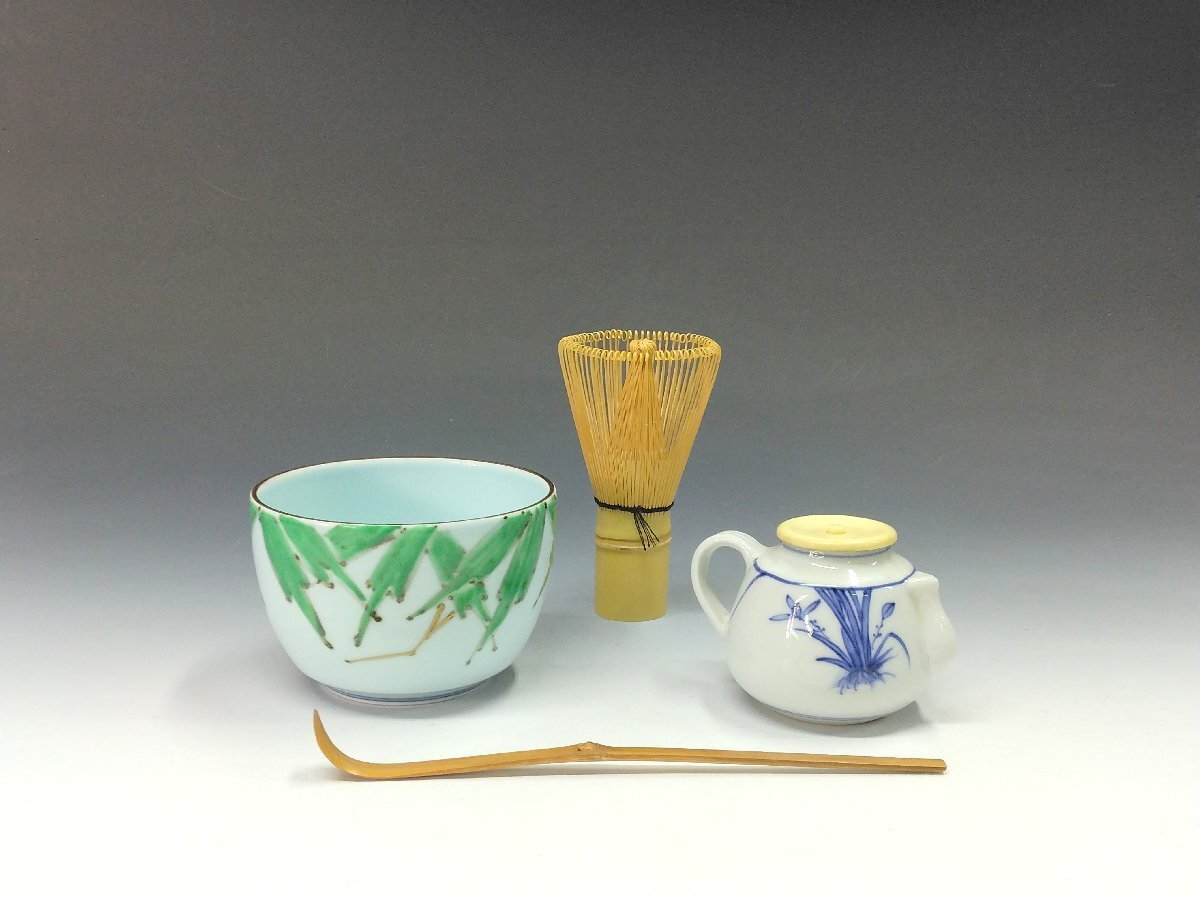 はじめてのお茶道具セット◆◇幸右衛門窯|Kouemongama( 佐賀) 色絵 竹の絵小服茶碗 寺池静人 ◇◆dbsy15075-e拍卖
