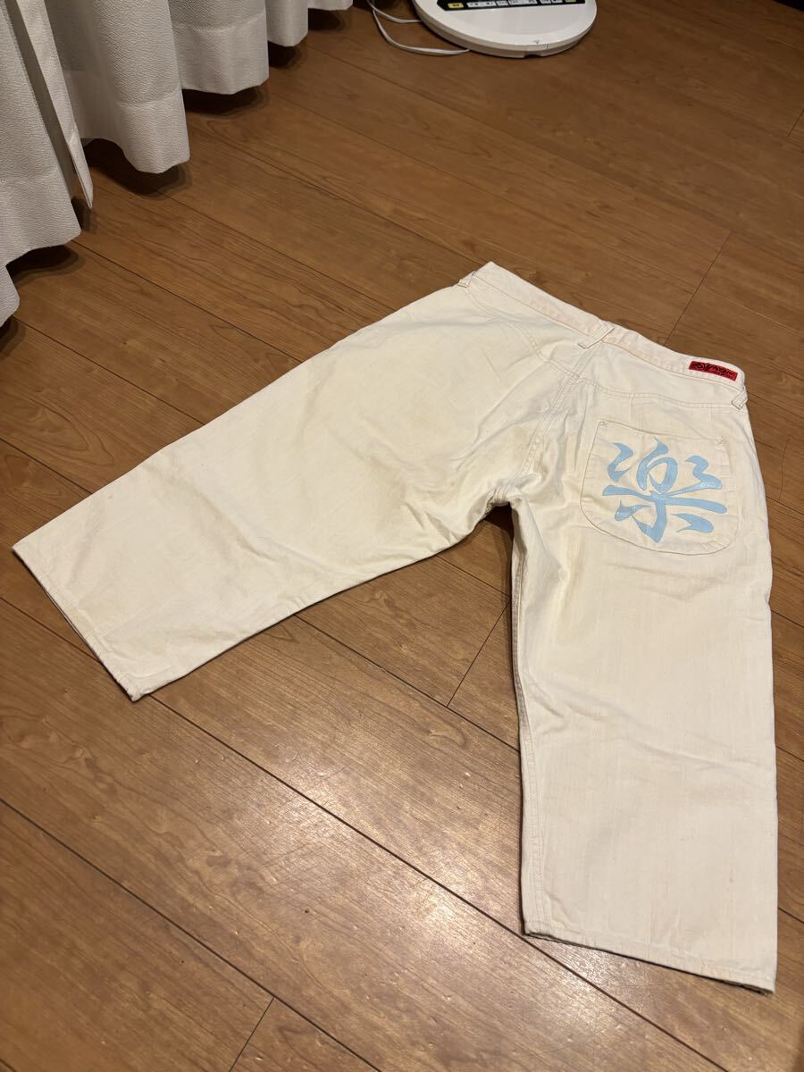 エヴィス EVISU YAMANE ハーフパンツ アイボリー ブルー楽 34拍卖