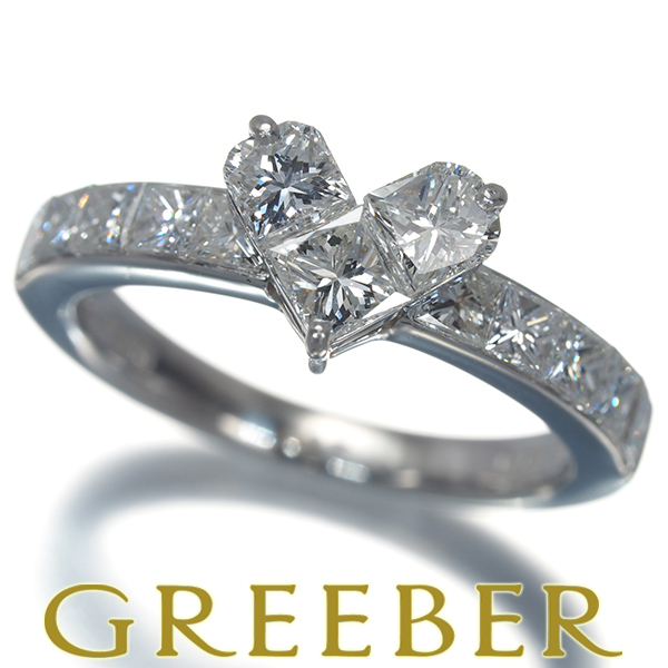 スタージュエリー リング ダイヤ ダイヤモンド 0.50ct/0.55ct ミステリアスハート 7号 Pt950 保証書 指輪 BLJ/GENJ拍卖
