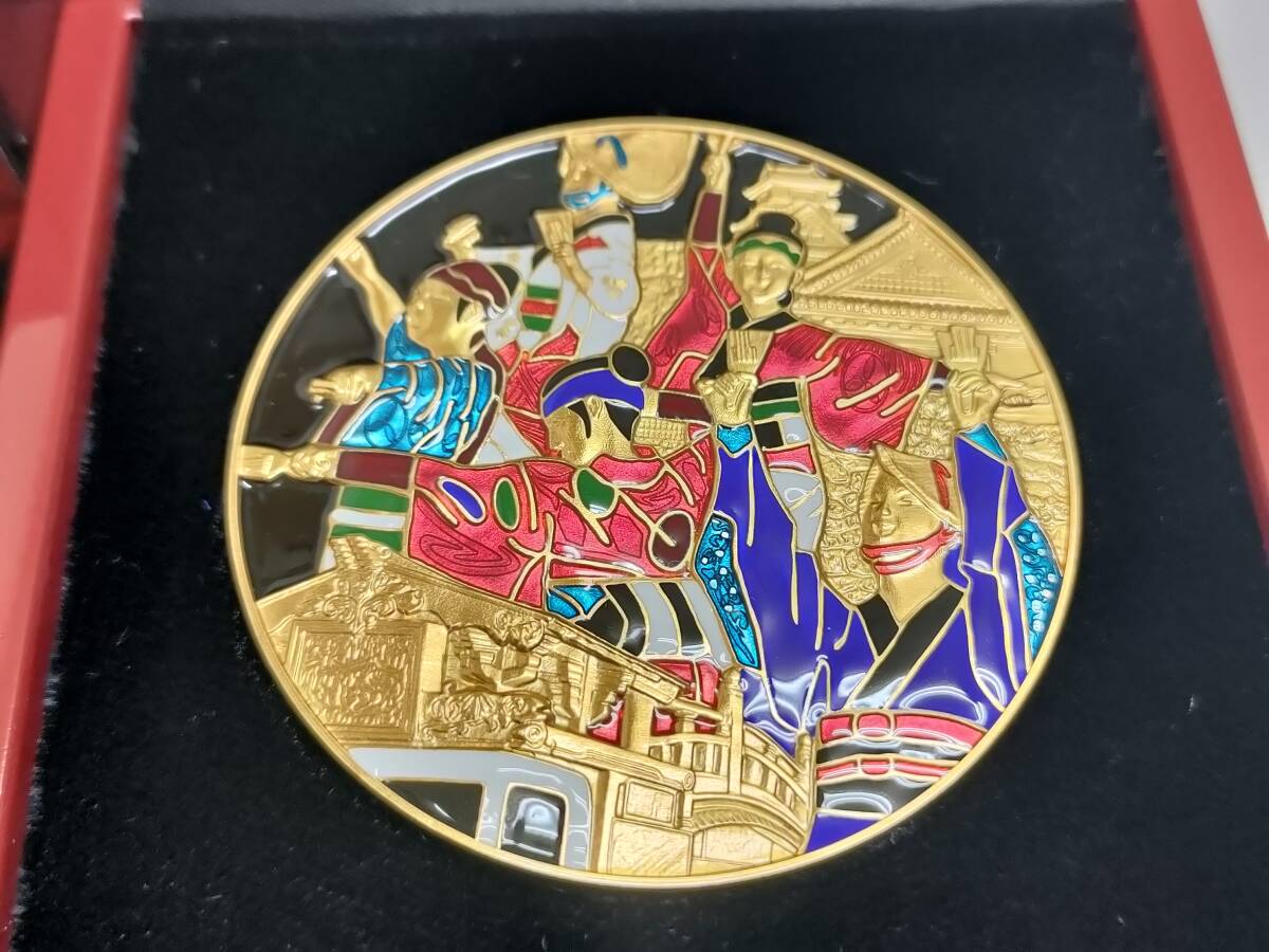 七宝章牌 日本の祭りシリーズ 「よさこい祭り」 純銀 約160g 造幣局 箱付き 現状品 60s拍卖