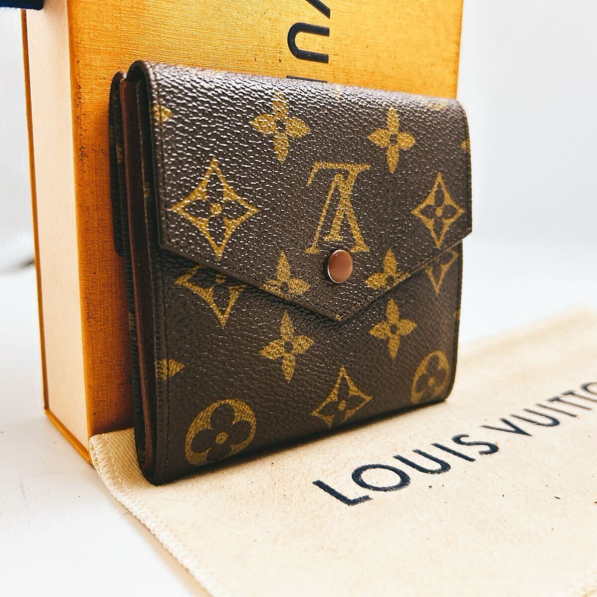 B350【極美品】LOUIS VUITTON ルイヴィトン モノグラムポルトモネビエ カルトクレディ三つ折り財布 Wホックウォレット M61660/822拍卖