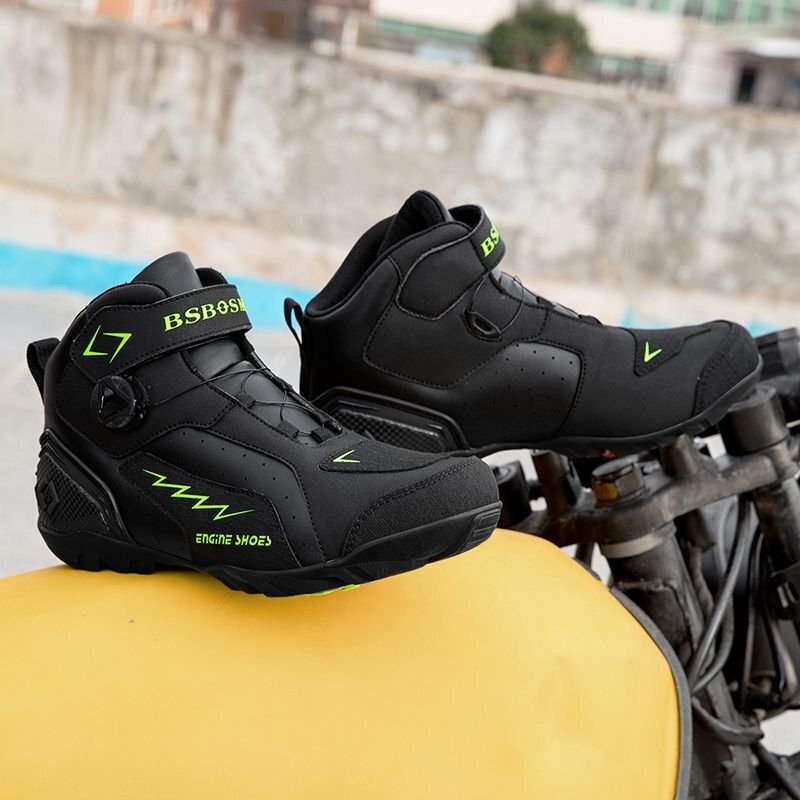 高品質 新作バイクブーツ オールシーズン対応 防 滑り止め 通気 ユニセックス オフロード オートバイシューズ クール ミドルカット拍卖