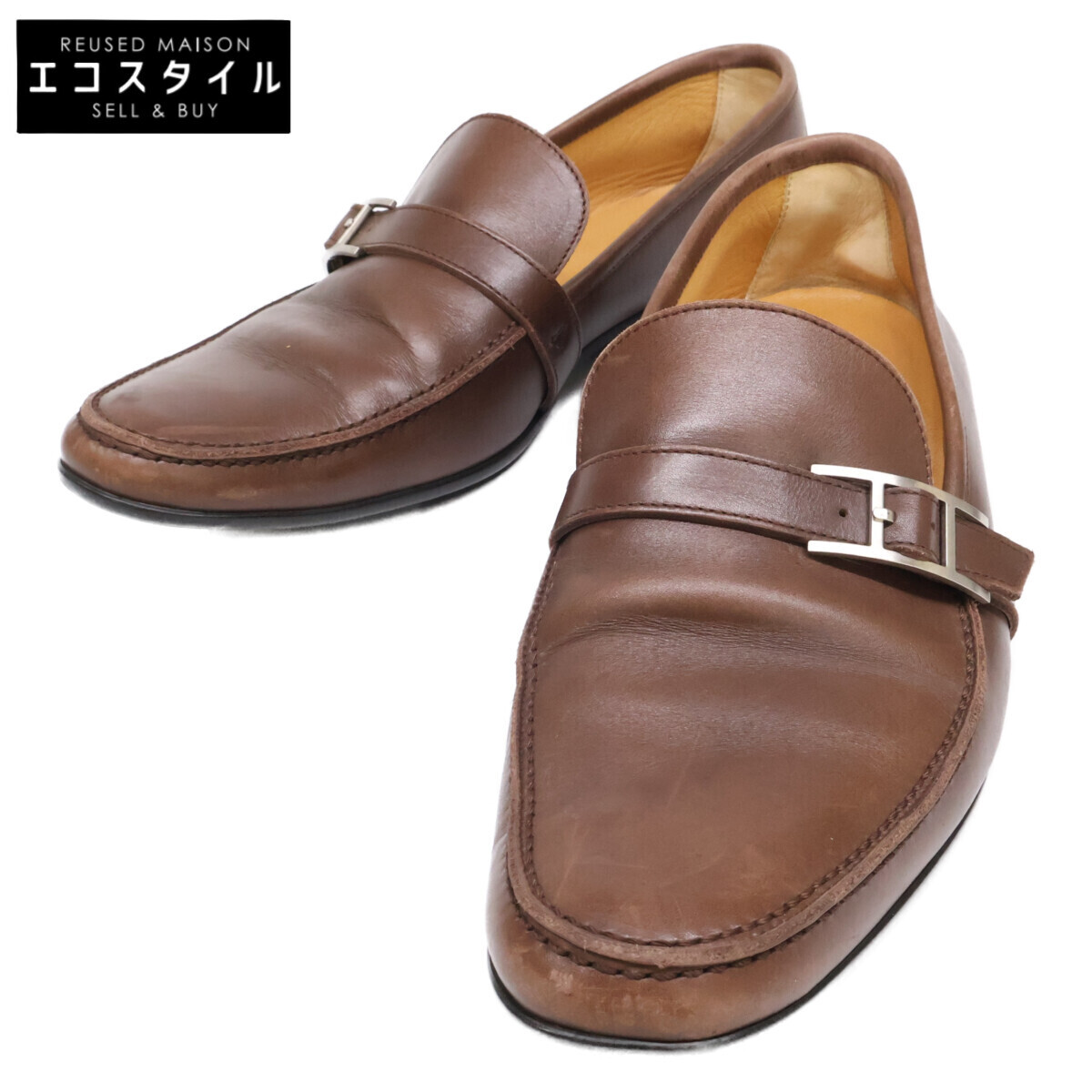 HERMES エルメス アピ レザー ローファー 39 メンズ拍卖