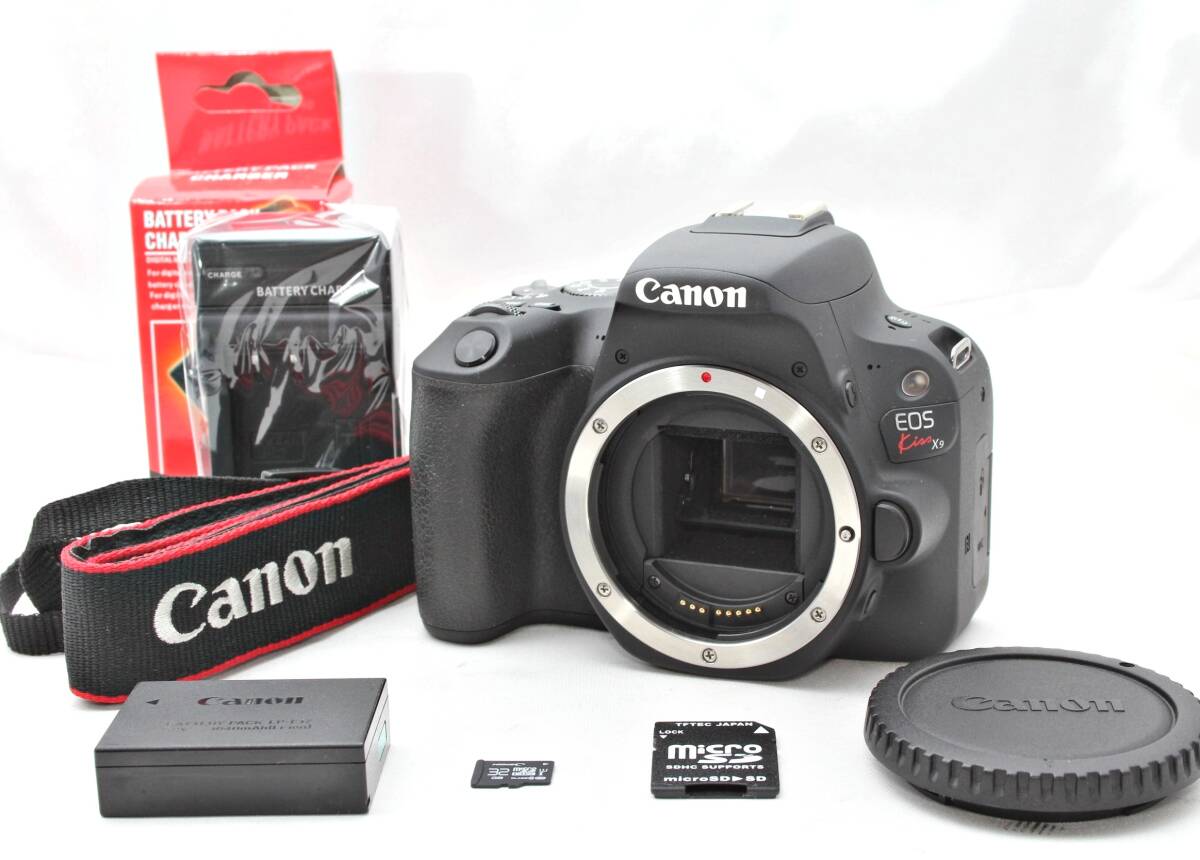 ★【動作〇 おすすめ 使用感薄 極上美品】 Canon EOS Kiss X9 ★ マイクロSDカード 32GB バッテリー・充電器 ストラップ セット拍卖