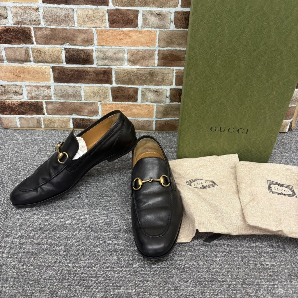 ●1円~●GUCCI グッチ ホースビット ローファー 7サイズ 26cm相当 革靴 レザーシューズ ブラック HS245252拍卖