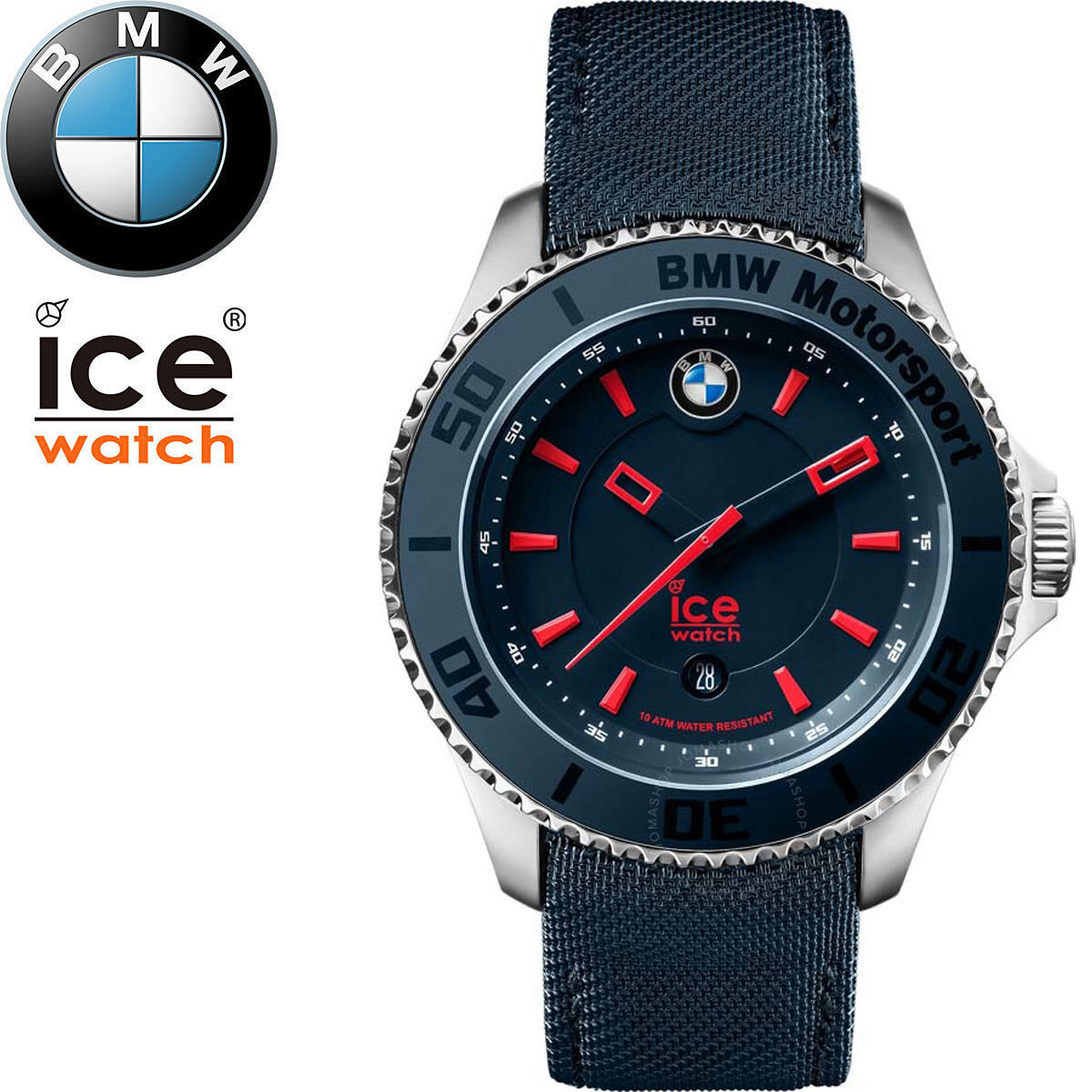 入手不可能 最後1本 1円 BMWビーエムダブリュー&ICE-WATCHアイス 公式Wネーム 腕時計メーカー完売 上位機種ステンレス316L 100m防水メンズ拍卖