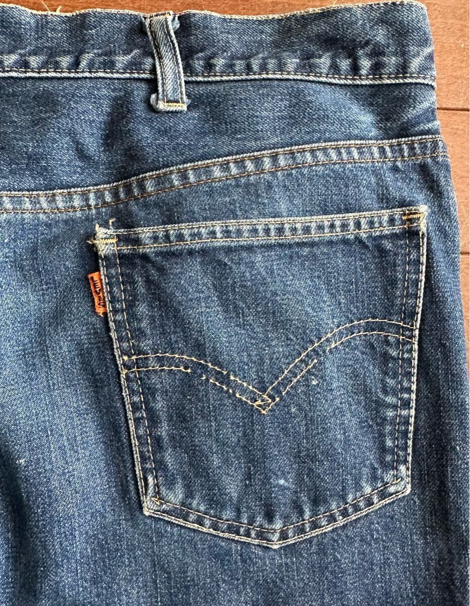 リーバイス606? BIG E 70年代前半?ウエスト92㎝ オレンジタブ ウエスト/アーキュエイト綿糸 裾チェーンオリジナルビンテージ レア 拍卖