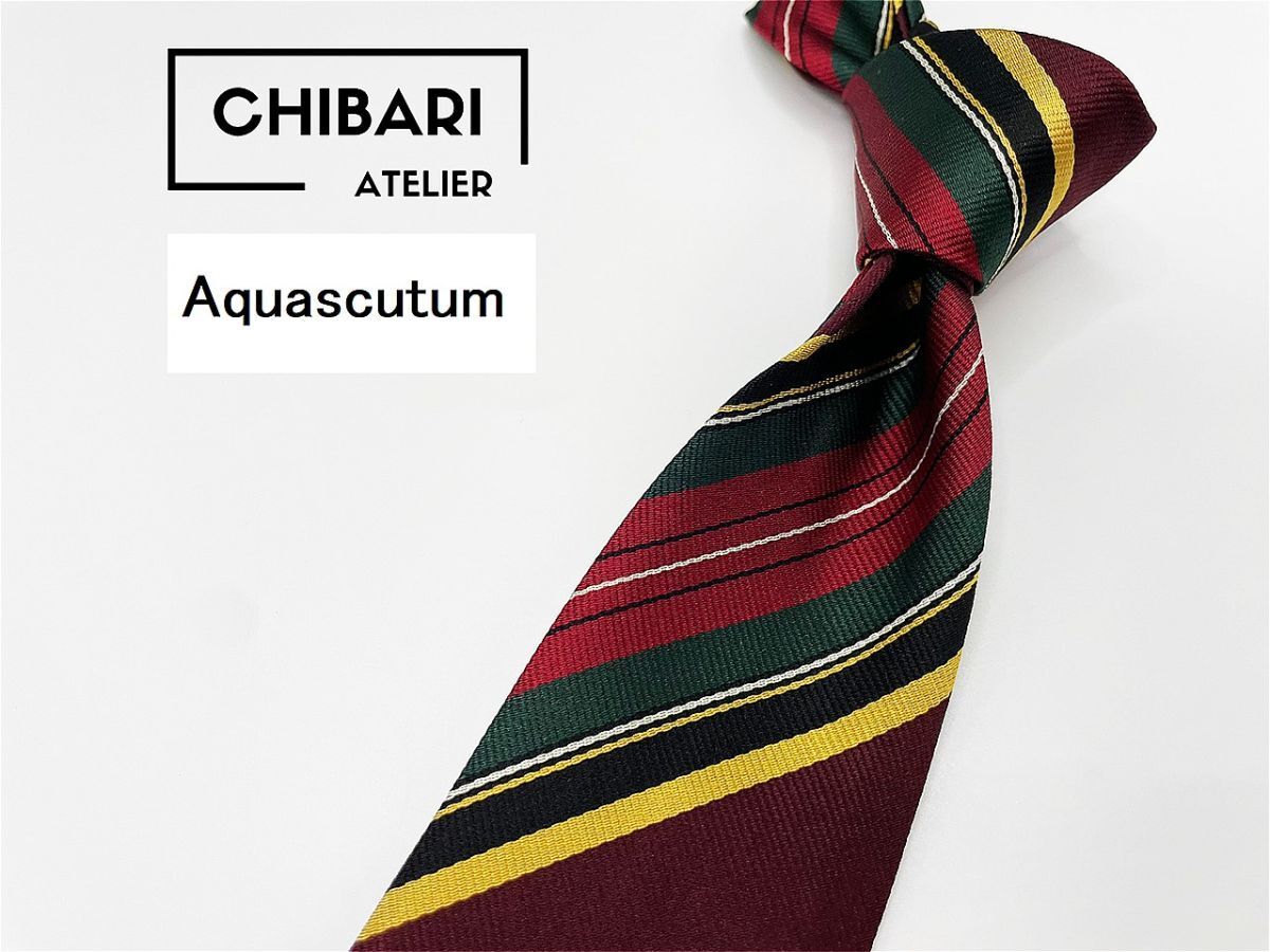 【超美品】Aquascutum アクアスキュータム レジメンタル柄 ネクタイ 3本以上 送料無料 メンズ ブラウン 0504246拍卖