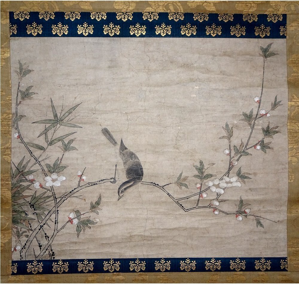 【掛け軸】 無落款 中国南宋画 「梅竹小禽」 真作 真筆保証 益田鈍翁旧蔵品 二重箱入 呂紀 林良 牧谿 夏珪 梁楷拍卖