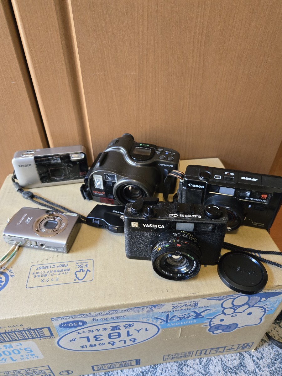 YASHIC ELECTRO35.CanonAF35M.IXY900is OLYMPUS.IZM330. Konica.A4 5台セット拍卖