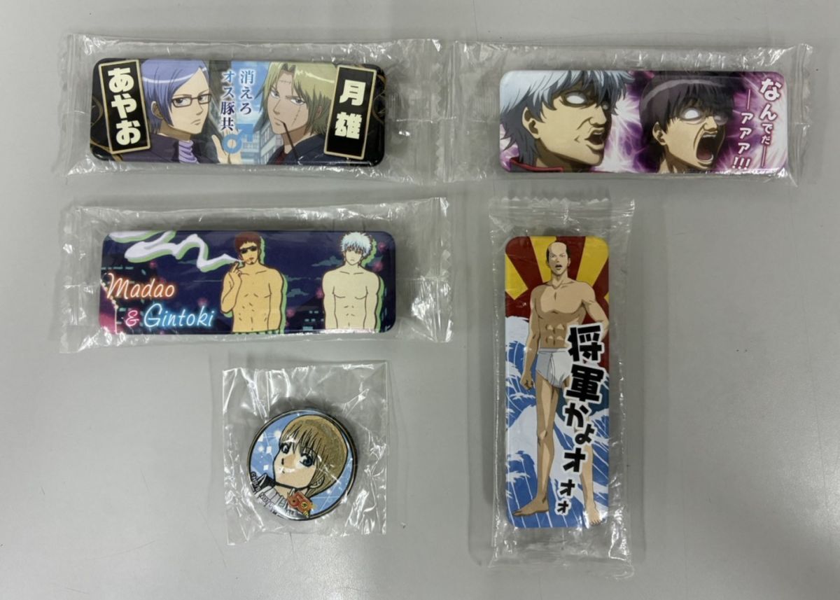 【希少品】『銀魂缶バッチ』 5点セット 銀魂 坂田銀時 志村新八 沖田総悟 ①拍卖