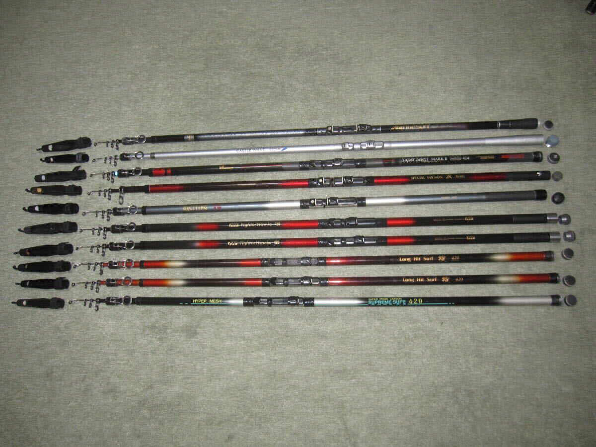 投竿 10本 420 4本継ぎ section4 surf casting CARBON rod サーフ アキアジ ダイワ DAIWA クロスカーボ マリンサーフ marine surf 等 210拍卖