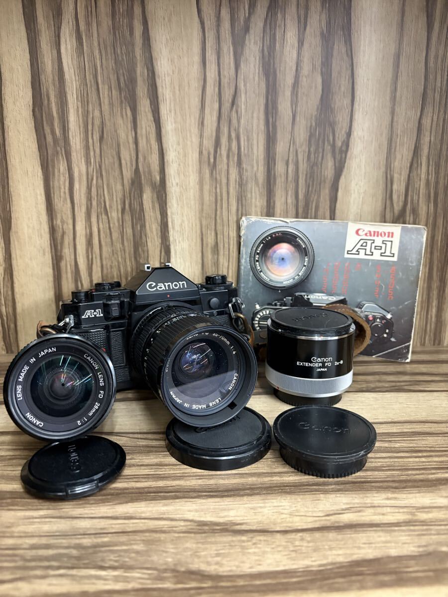 美品 Canon A-1 フィルムカメラ FD 28mm F2 35-70mm F4 レンズセット拍卖