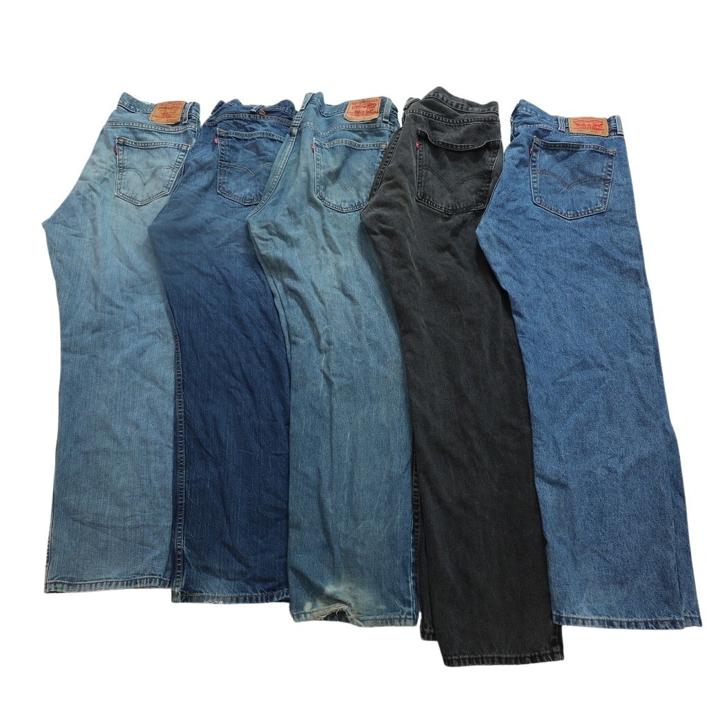 【訳あり】 古着卸 まとめ リーバイス 505 デニムパンツ 18枚セット ( メンズ ) テーパード ジッパーフライ ブラック 中古 古着 WA8639拍卖