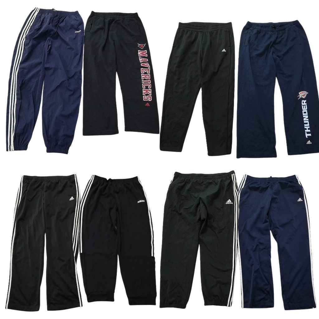 古着卸 まとめ売り アディダス パンツ 8枚セット ( メンズ 2XL/3XL ) スリーストライプス プロチーム NBA スウェット NF4569 1円スタート拍卖