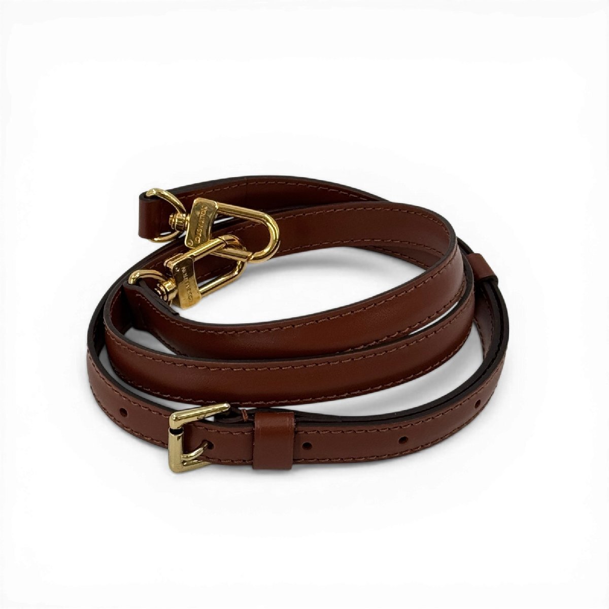 美品 LOUIS VUITTON エピ ブラウンレザー ショルダーストラップ拍卖