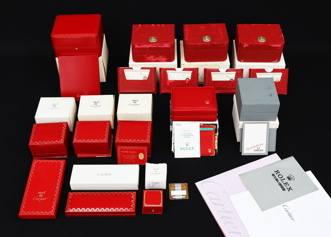 ■OMEGA ROLEX Cartier 腕時計 他 空箱 11点 まとめて ギャランティカード付あり 正規 純正 元箱 BOX オメガ ローレックス カルティエ■拍卖