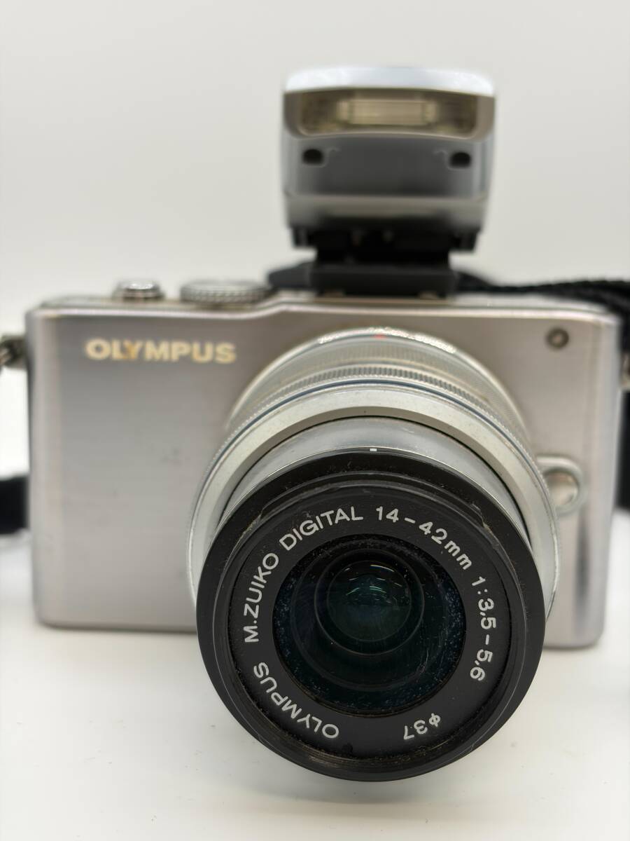 OLYMPUS PEN Lite E-PL3 オリンパス ミラーレス一眼カメラ シルバー 銀 M.ZUIKO DIGITAL 14-42mm 動作未確認 現状品拍卖