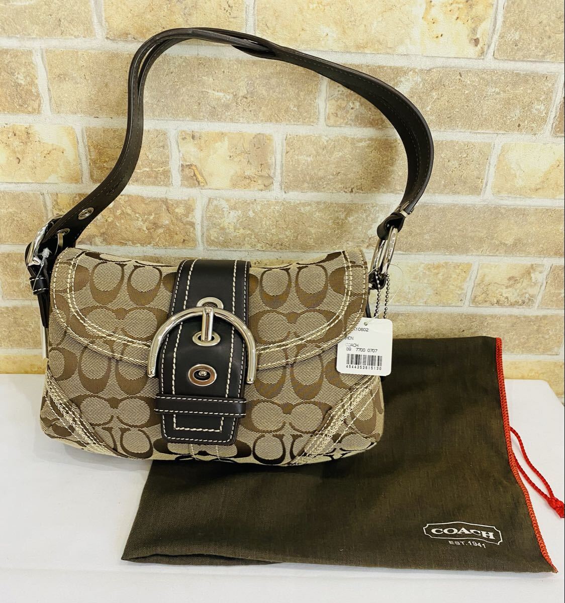 【新品未使用】COACH コーチ ショルダーバッグ ワンショルダー シグネチャー キャンバス ハンドバッグ ブラウン拍卖