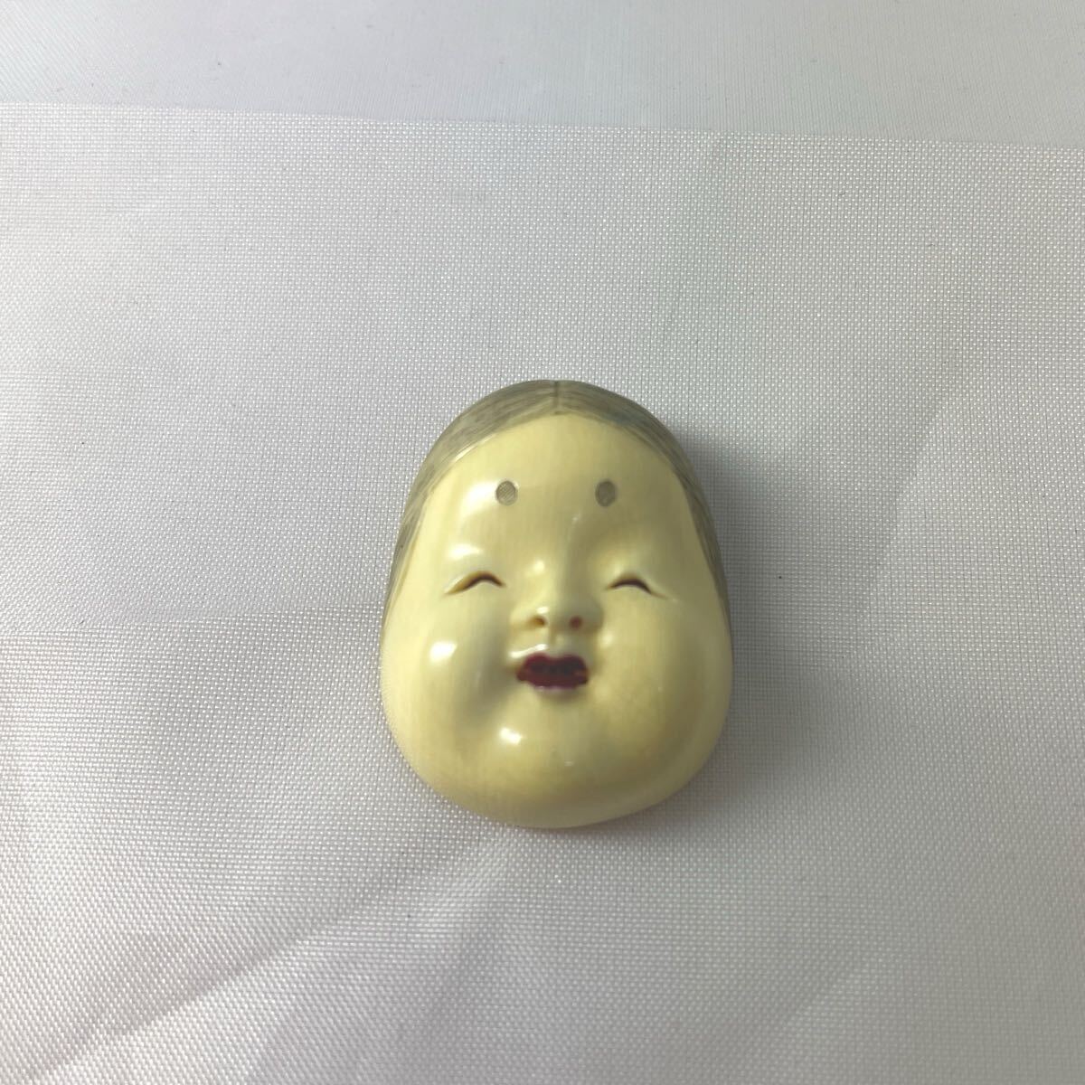 1円 おかめ 帯留め レトロ アンティーク 和装小物 帯飾り拍卖