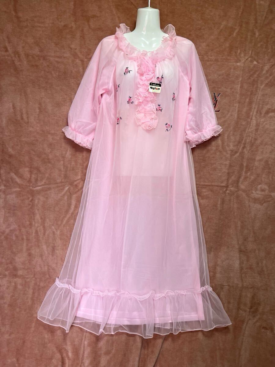 KANEBOタグ付き新品ピンクでふんわり ロングネグリジェ訳あり レース ゴージャス拍卖
