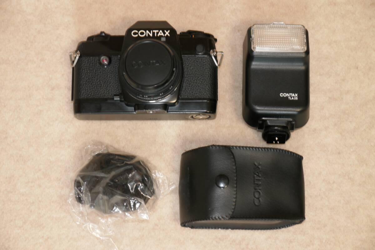 ★そこそこ綺麗★ CONTAX 137MA QUARTZ + Carl Zeiss Tessar T* 45mm F2.8 + TLA20(コンタックス,テッサー,ストロボ,ヤシカ)拍卖