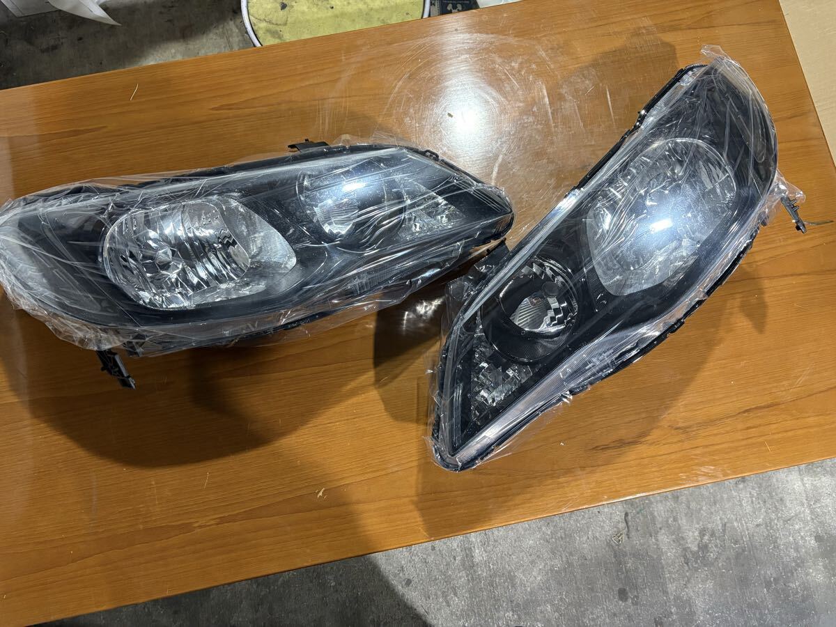 新品 送料無料 ホンダ シビック タイプR FD2 FD3 純正形状 ハロゲン 後期 ヘッドライト 左右セット ヘッドランプ ブラックインナー拍卖