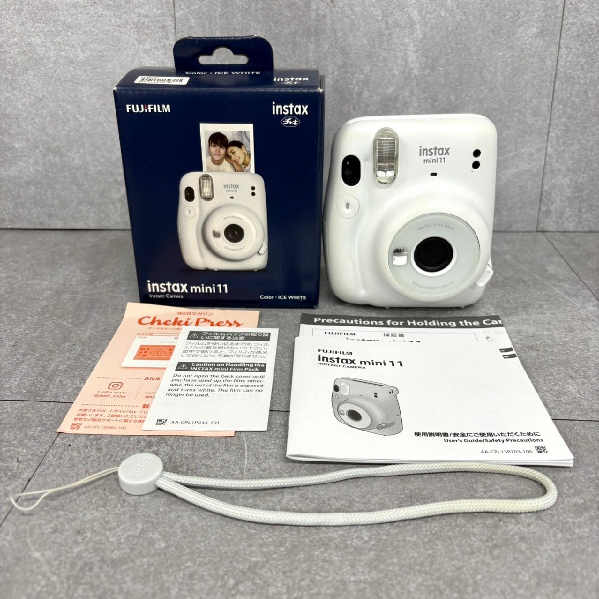 NK5457 FUJIFILM フジフィルム インスタントカメラ チェキ機 Instax mini 11 アイスホワイト 現状渡し 中古 ジャンク品拍卖