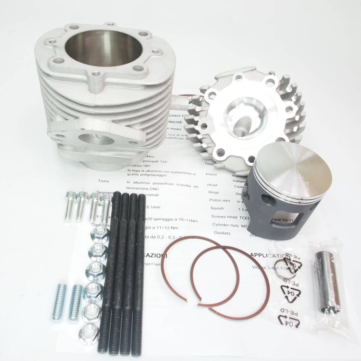 Cylinder -VMC CP58 - 135 cc stroke=51mm Vespa 50s PK50 ET3 PK125 ベスパ ボアアップキット アルミシリンダーキット 管SCVMC4204拍卖
