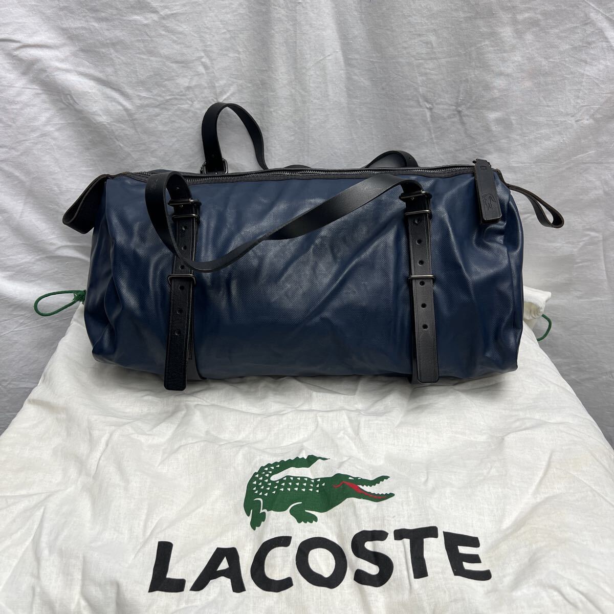 LACOSTE ラコステ ロールボストンバッグ ネイビー拍卖