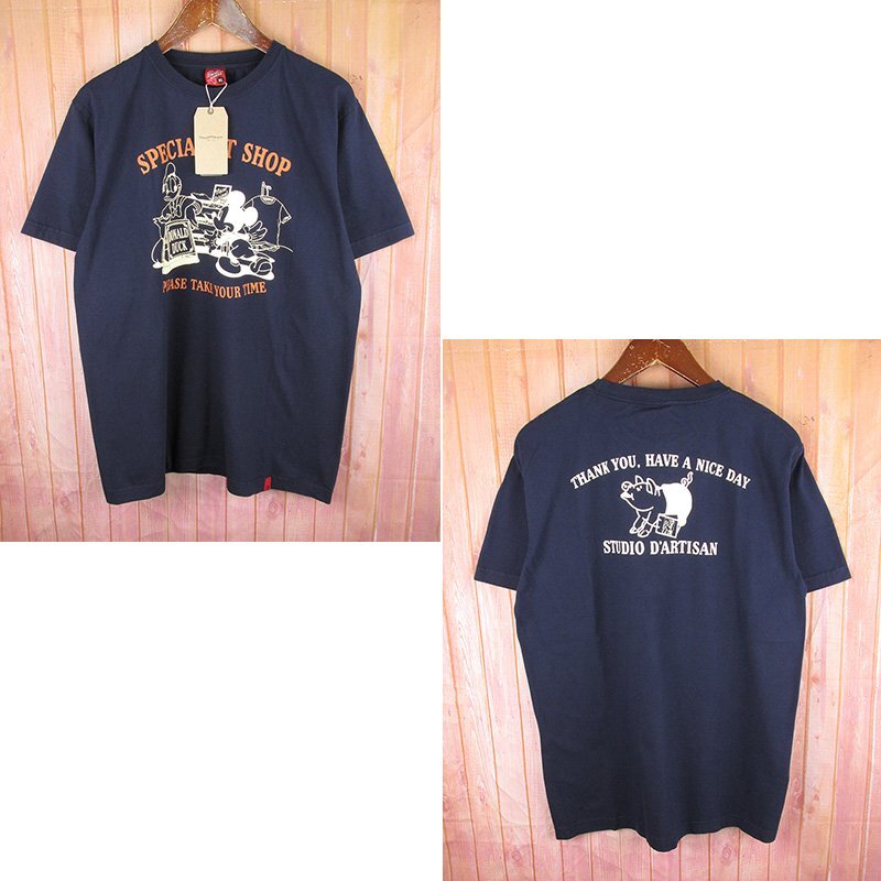 ST12970 STUDIO D'ARTISAN スタジオ ダルチザン MK-003 ミッキー 半袖 Tシャツ ネイビー XL 未使用(クリックポスト可)拍卖