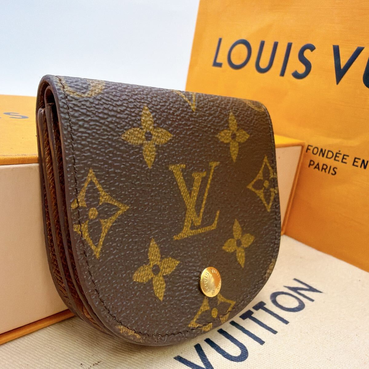 7193【ほぼ極美品】LOUIS VUITTON ルイヴィトン モノグラム ポルトモネ グゼ 小銭入れ コインパース コインケース M61970/CT0976拍卖