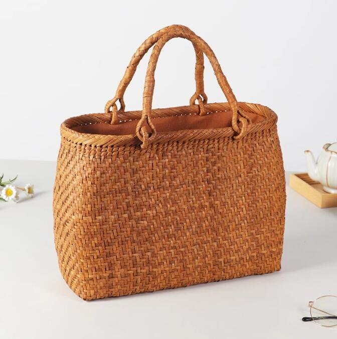 職人手作り良品 山葡萄かごバッグ 手編み山葡萄籠バッグ バスケット籐かご 高級UPハンドバック拍卖