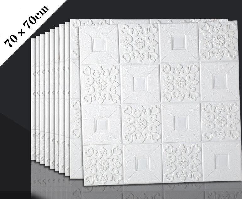 未使用★50枚 70cm×70cm 背景壁 3D立体レンガ模様壁紙 防水 汚い防止 カビ防止 エコ素材拍卖