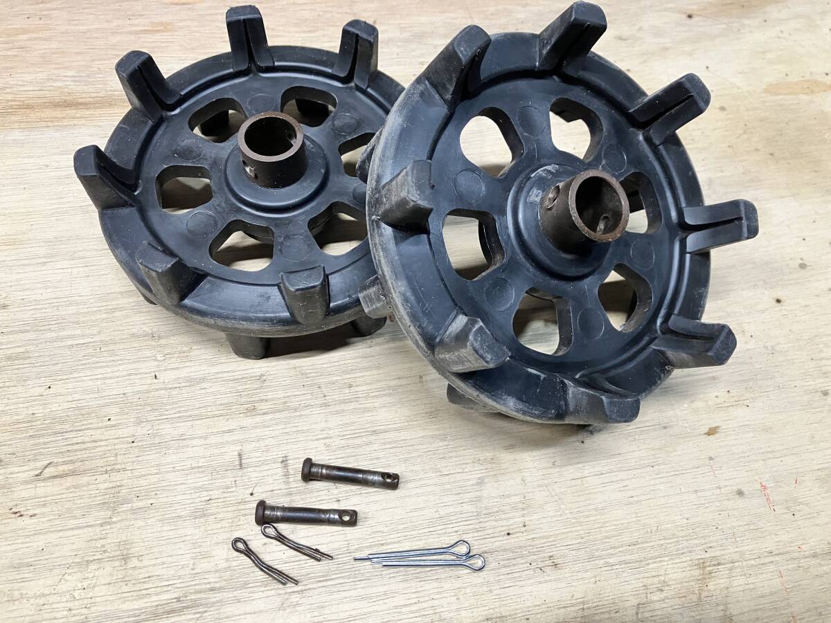 ホンダ 除雪機 HS555 純正 前輪 フロント クローラー ホイール 2個セット ピン付き 作動品 HONDA HS655にも?拍卖