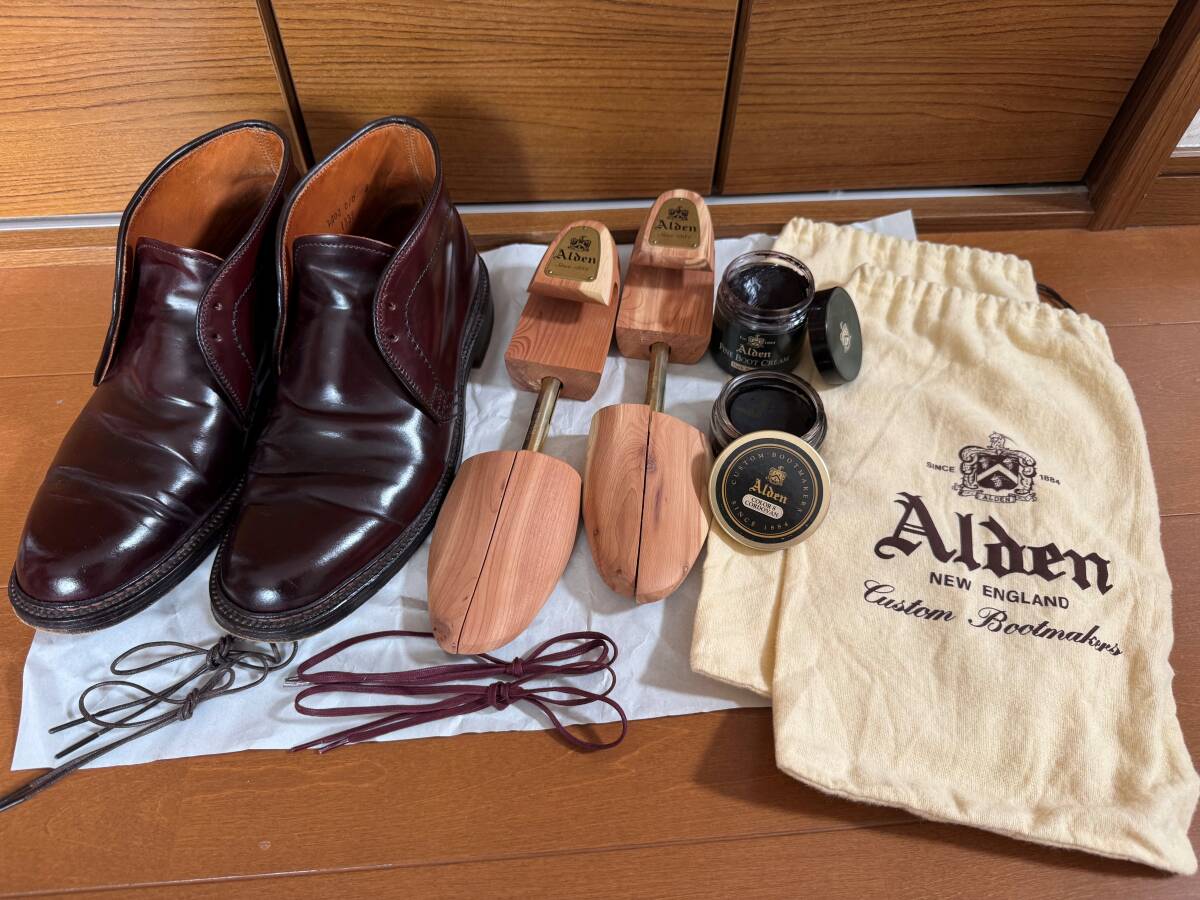 ☆Alden オールデン1339 ダークバーガンディ コードバンチャッカブーツ 25cm Dウィズ おまけ多数☆拍卖
